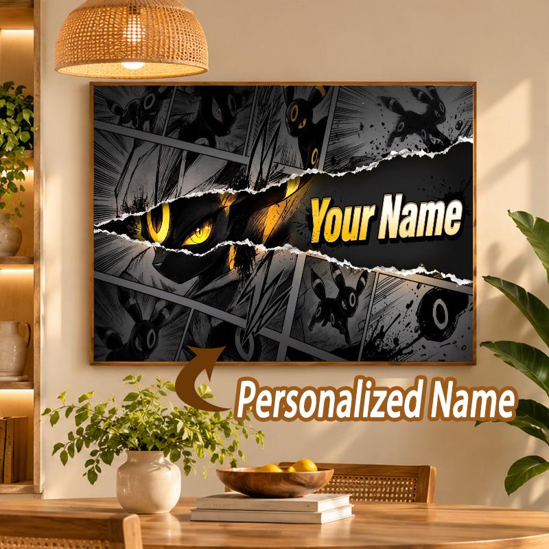 Umbreon Custom Name Diamond Painting Personalized 5D Full Drill DIY Diamond Art Home Decor