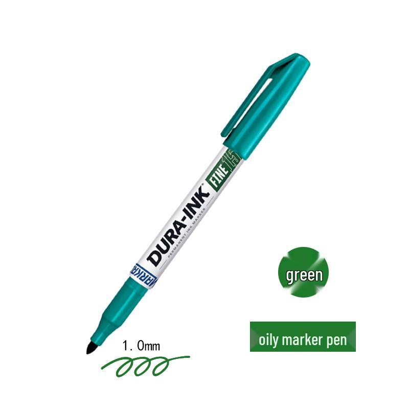 DURA-INK Eco-Friendly Silver Black Oil-Based Waterproof Marker, Quick-Drying 1mm Industrial Pen