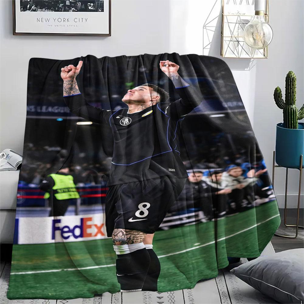 Enzo Fernandez Printed Flannel Blanket, Soft Throw for Bedroom Sofa, Washable, Fan Merchandise, Great Gift.