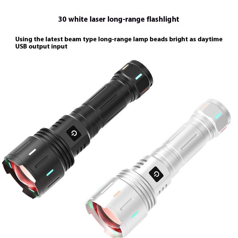 High Power Search Zoom Flashlight Strong Light Tactical Torch Camping Adventure Emergency Spotlight Flashlight With Fluorescent