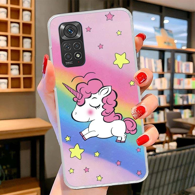 Pink Unicorn Rainbow Cover Phone Case For Xiaomi Redmi Note 15 14 13 12 11 10 Pro Plus 14S 12S 11S 11T 11E 10S Soft Fundas Shell