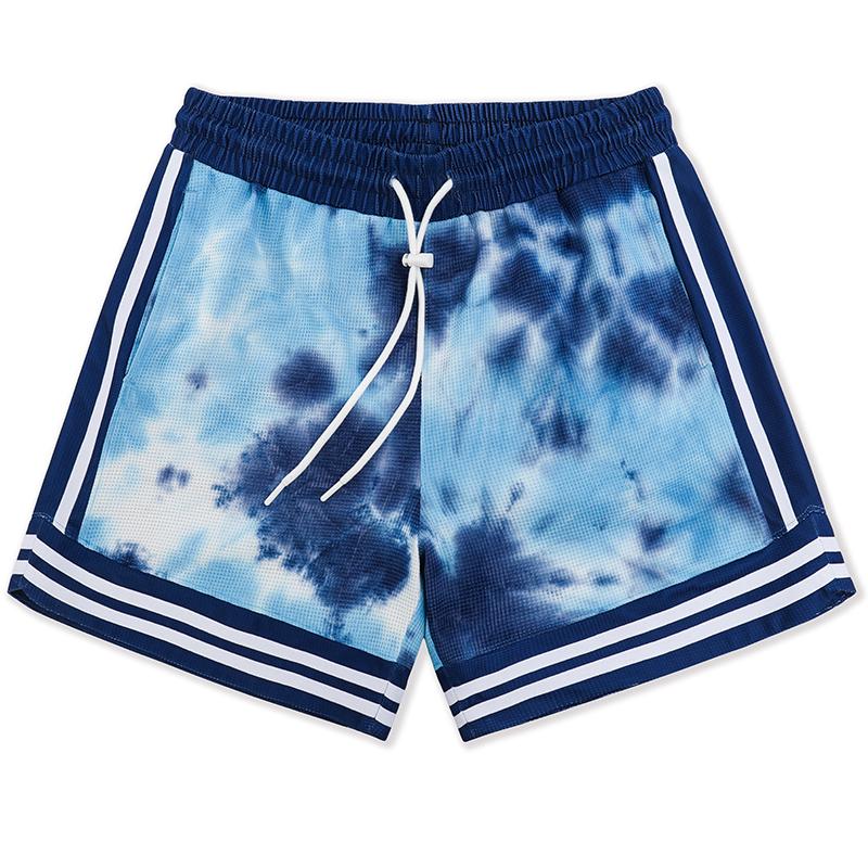 Męskie spodenki do biegania w stylu tie-dye, kolorowe, z hawajskim nadrukiem, spodnie plażowe z kieszeniami, codzienne spodenki sportowe, odzież treningowa