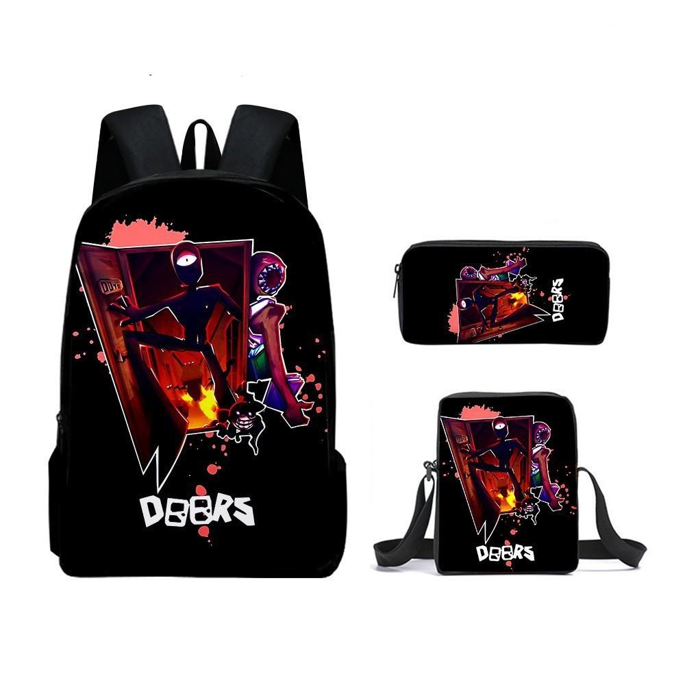 Roblox Doors Kids School Backpack With Breathable Oxford Material For Elementary Students
