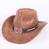 Popular European and American Classic Suede Western Cowboy Hat Men's and Women's Fashion LO Style Peach Heart Cowboy Hat