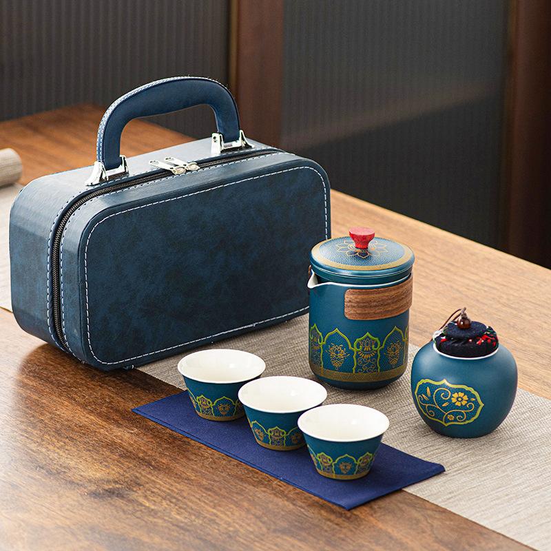 Portable Travel Tea Set Wholesale Outdoor Kung Fu Tea Set Quick Guest Cup Festival Chinese Business Gift Logo