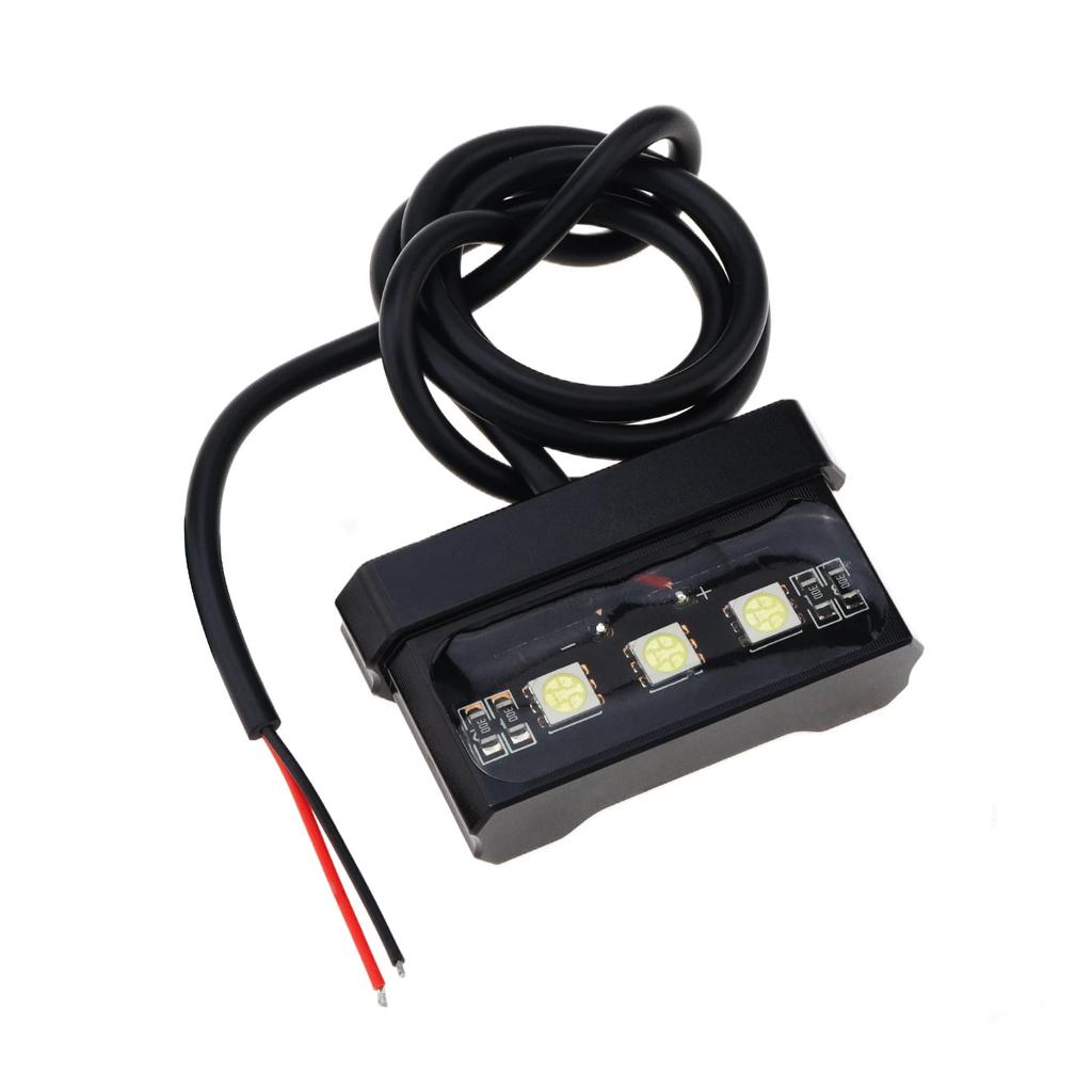 1pc Motorcycle License Plate Light LED Mini 12V CNC Aluminum Alloy Waterproof Rear Tail Motorbikes Light for License Plate Black