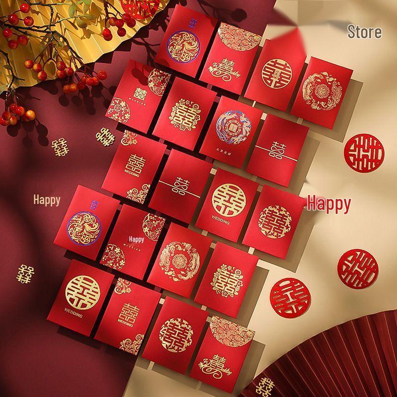 Wedding Red Envelopes for Door Blocking & Bride Pick-Up, Mini Creative Design for Good Luck