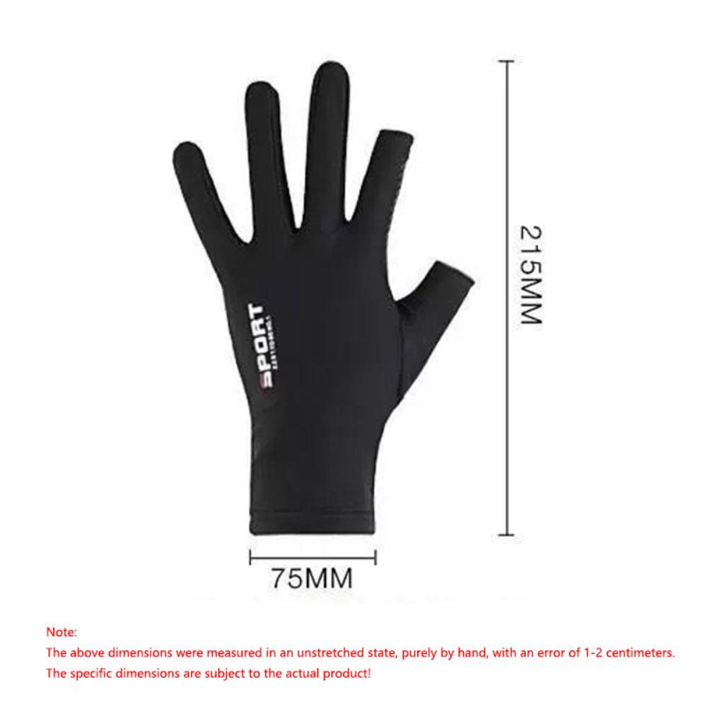 Antiskid Half Finger Ice Silk Gloves High Elastic Anti-UV Sunscreen Gloves Two-Finger Touchscreen Fishing Gloves Driving