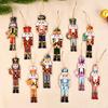 12Pcs Christmas Nutcracker Soldier Wooden Pendant Xmas Tree Hanging Ornament Navidad Decoration for Home New Year Gift