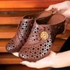 Fashion GKTINOO Handmade Women Slippers Genuine Leather Women Shoes 2024 New Summer Slides Hollow Out Retro Leisure Ladies Slippers