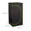 Relaxdays Chambre de culture, film intérieur réfléchissant à 95 %, HLP 120 x 60 x 60 cm, pour l'intérieur, noir et vert