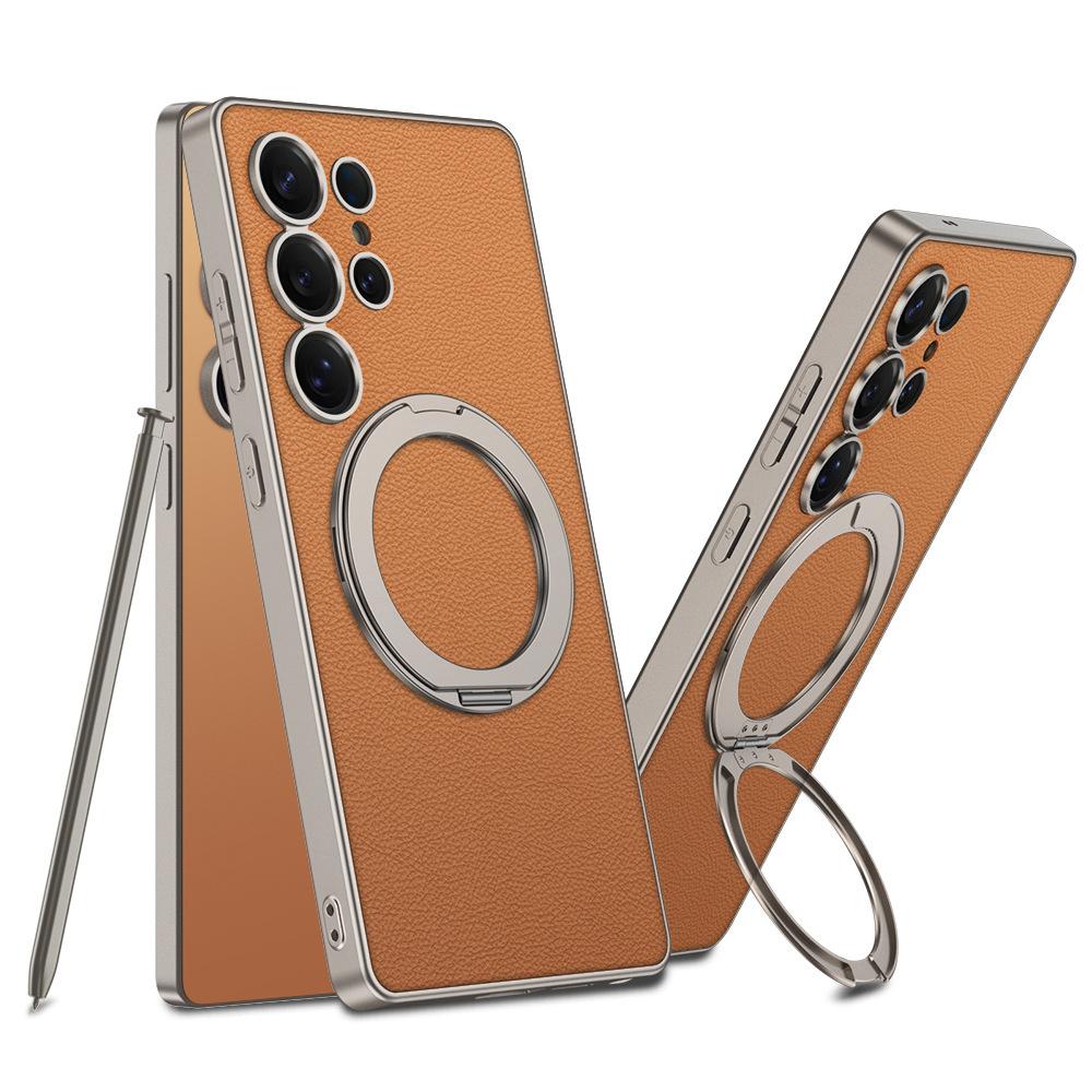 Magnetyczne etui odpowiednie dla telefonu komórkowego Samsung S25u Ochronne skórzane etui S25ltra Pełne 360-stopniowe obrotowe wsparcie Ładowanie bezprzewodowe
