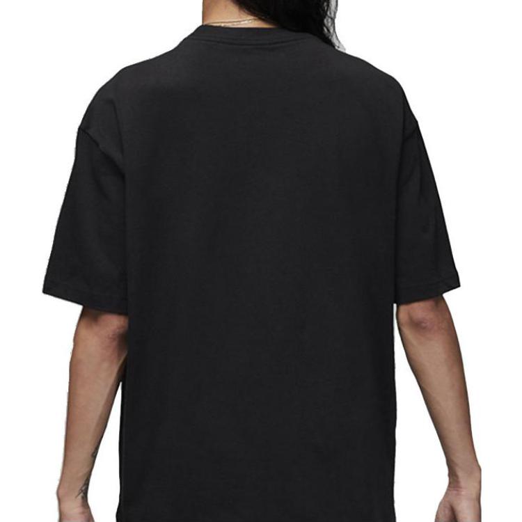 Jordan T-shirt a Maniche Corte Girocollo Patch Tinta Unita Uomo Top Nero DZ7314-010