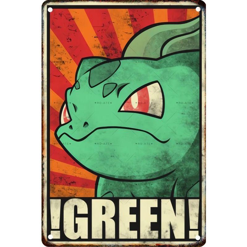 Klasyczny Metalowy Znak Pokemon Malowany do Salonu Klubu Butiku Dekoracja