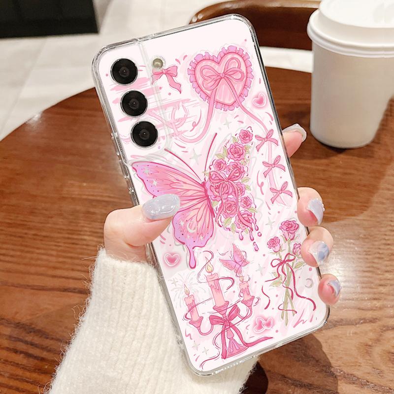 Colorful Butterfly Case For Samsung S26 Ultra S25 FE S24 S23 S22 Plus S21 A15 A25 A35 A55 A16 A26 A36 A56 A17 A37 A57 5G Clear TPU Soft Cover