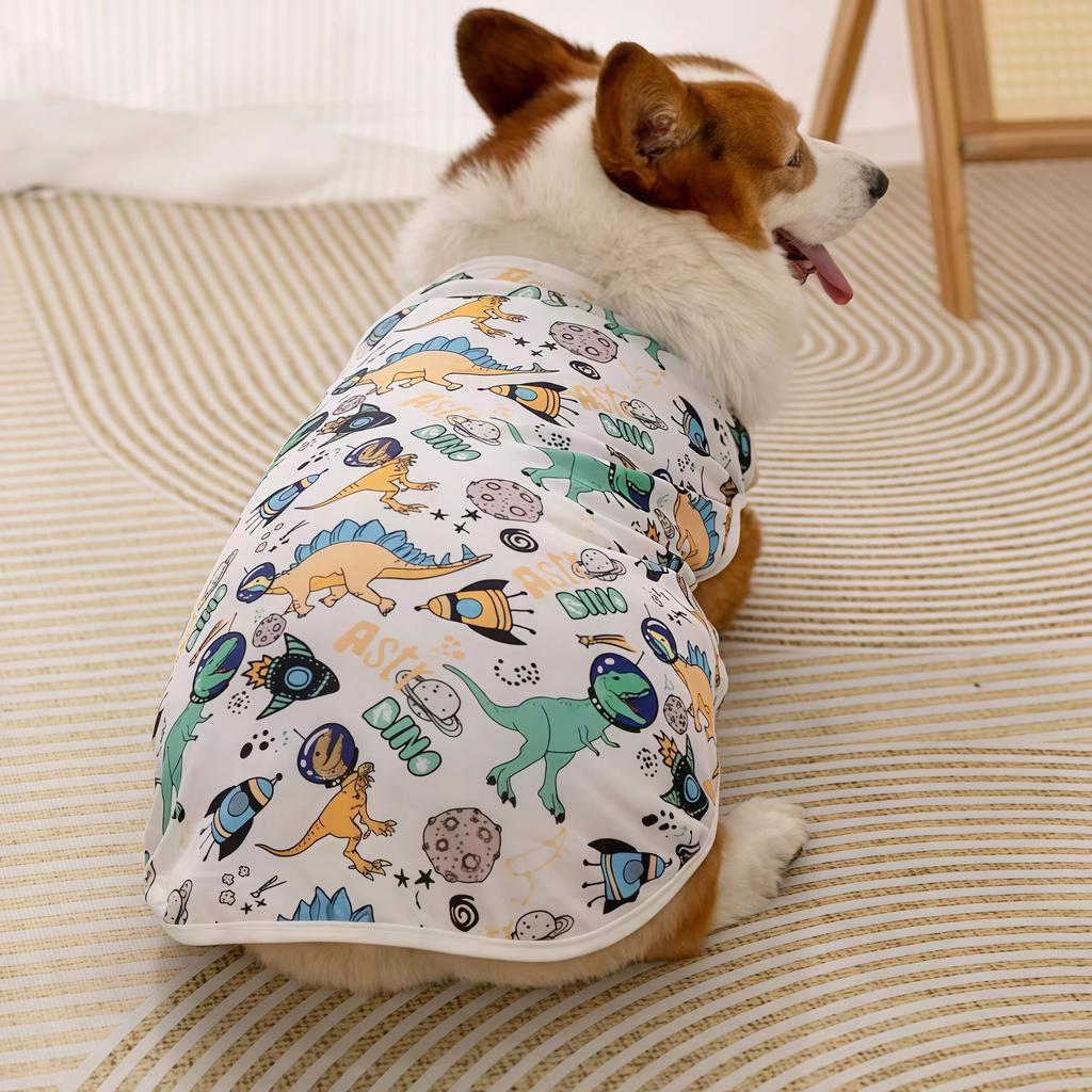 Cooling Summer Pet Dog Vest Cartoon Soft Cat Clothing Summer Casual Shirts Small Medium Large Dogs Puppy French Bulldog Clothes