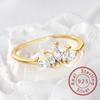 925 Silver Shiny Zircon Crown Rings for Women Wedding Engagement Fashion Elegant Gold New In Fine Jewelry