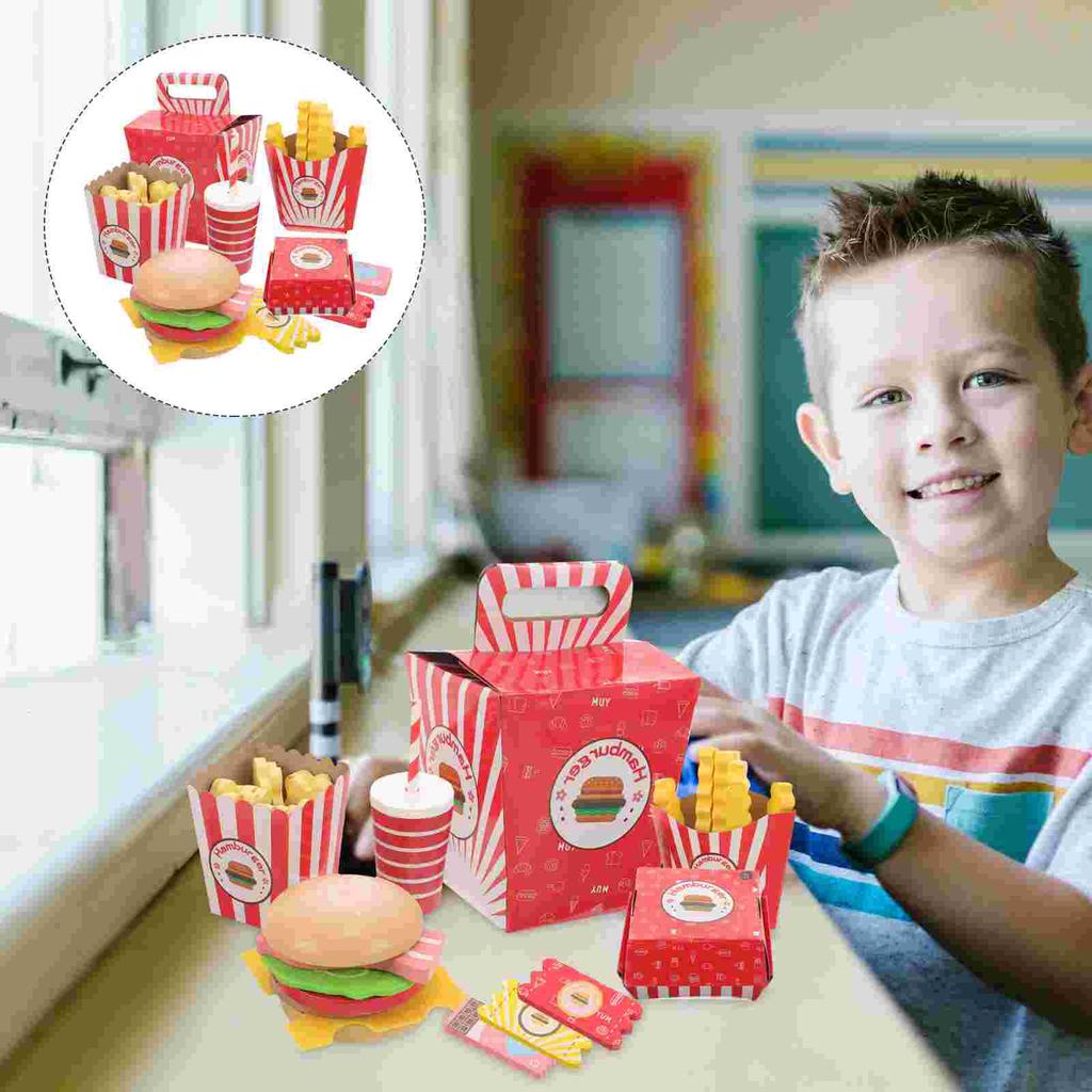Jezus Hamburger Frytki Combo Symulacja Dziecko Dzieci Zabawka Dziewczynka Maluch Dzieci Zabawka Papier Jedzenie