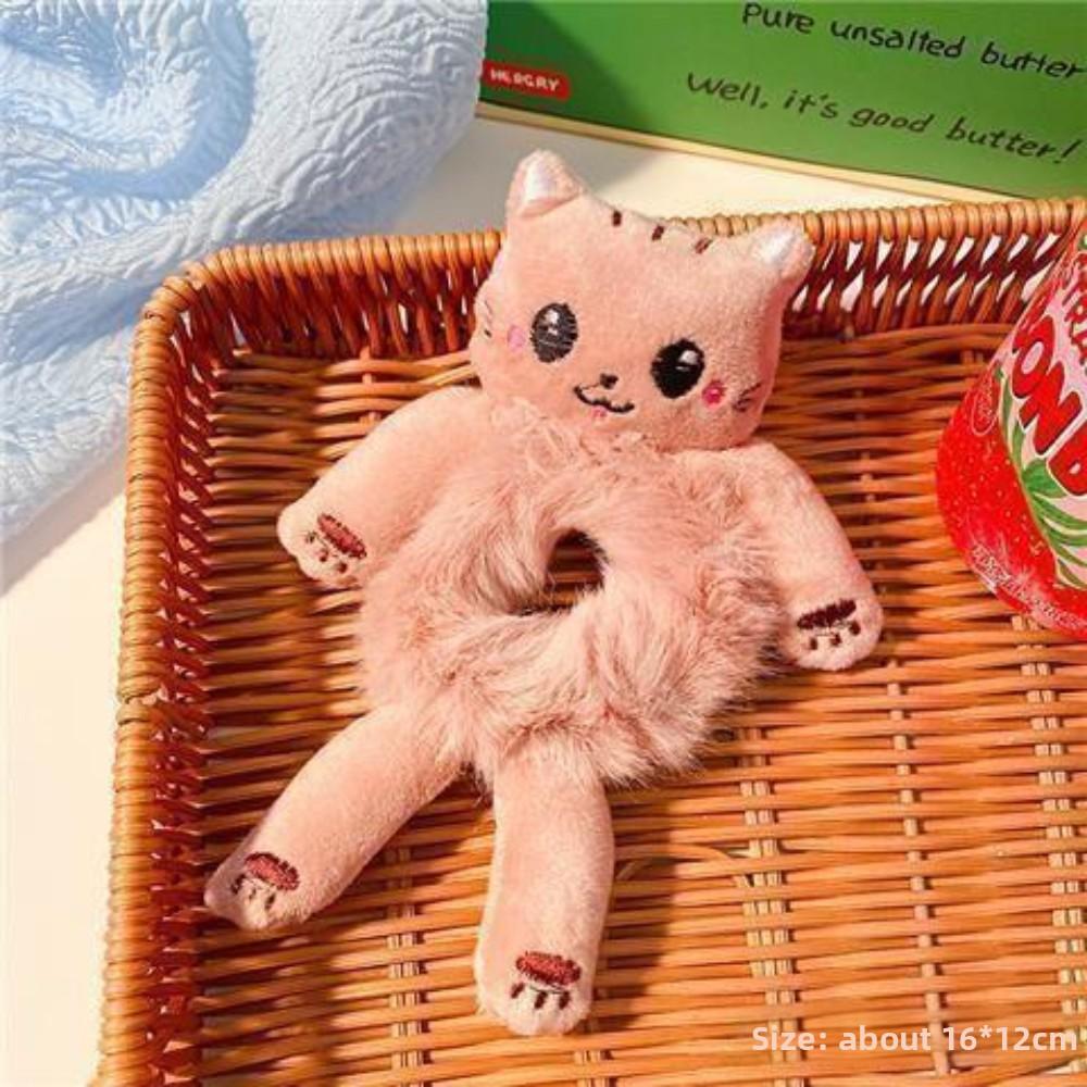 Clothing Women Fashion Plush Hair Tie Cute 3D Animal Tie Hair Head Rope Ponytail Holster