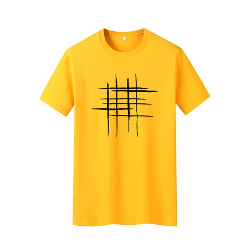 Einfaches kreatives Design Line Cross Print Baumwoll-T-Shirts Sommerstil Kurzarm-Männer-T-Shirt