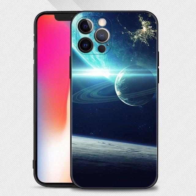 

Чехол для телефона для Iphone 14 13 12 11 Pro Max Mini Xs Max Xr X 7 8 Plus 6s, мягкий силиконовый чехол Fundas Earth Moon Planet For iPhone 13 Mini