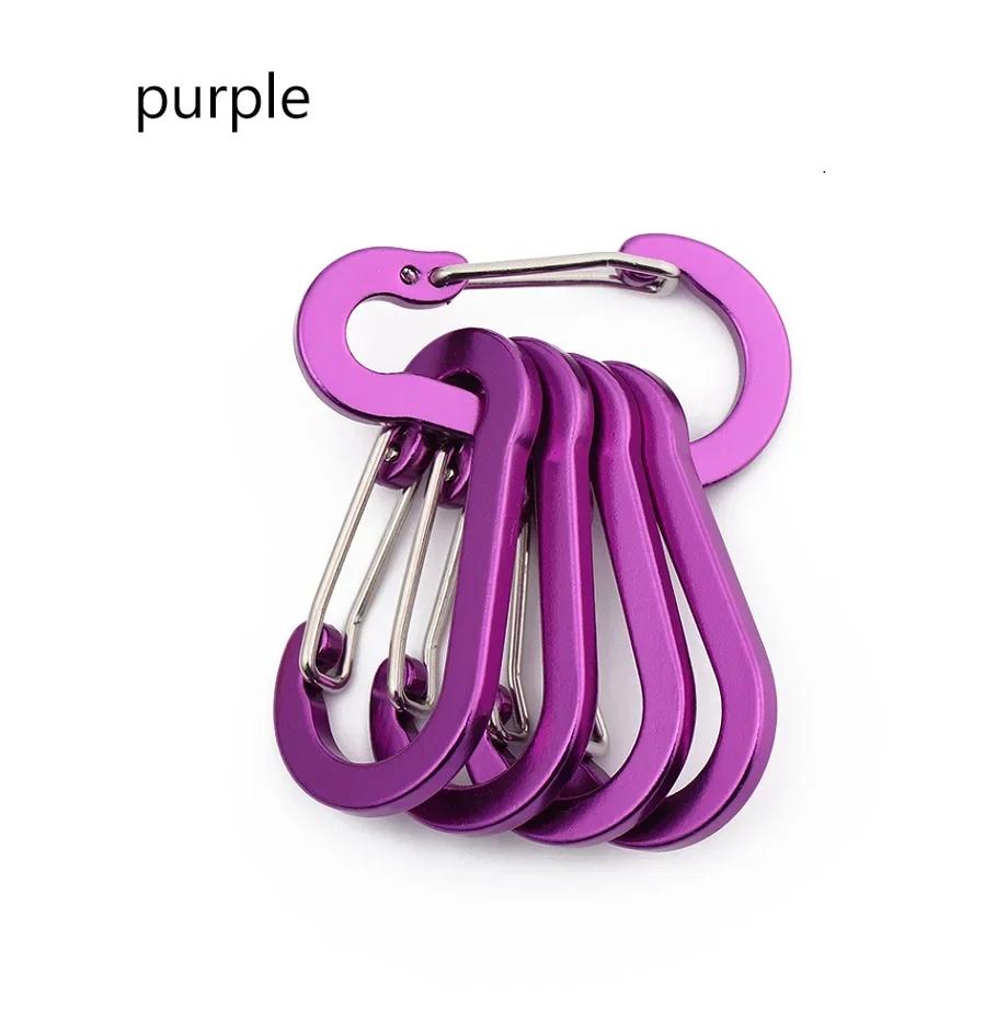 Alloy Carabiner 5PC Aluminum Outdoor Backpack Camping Climbing Buckle Fishing Hook Keychain Lock Buckle Snap Clip Tools
