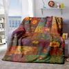 Nuovi Arrivi 2026 Coperta Plaid in Flanella Floreale Verde Vintage Morbida, Calda e Accogliente con Vivace Design Patchwork per Divano, Letto, Auto, Ufficio e Campeggio