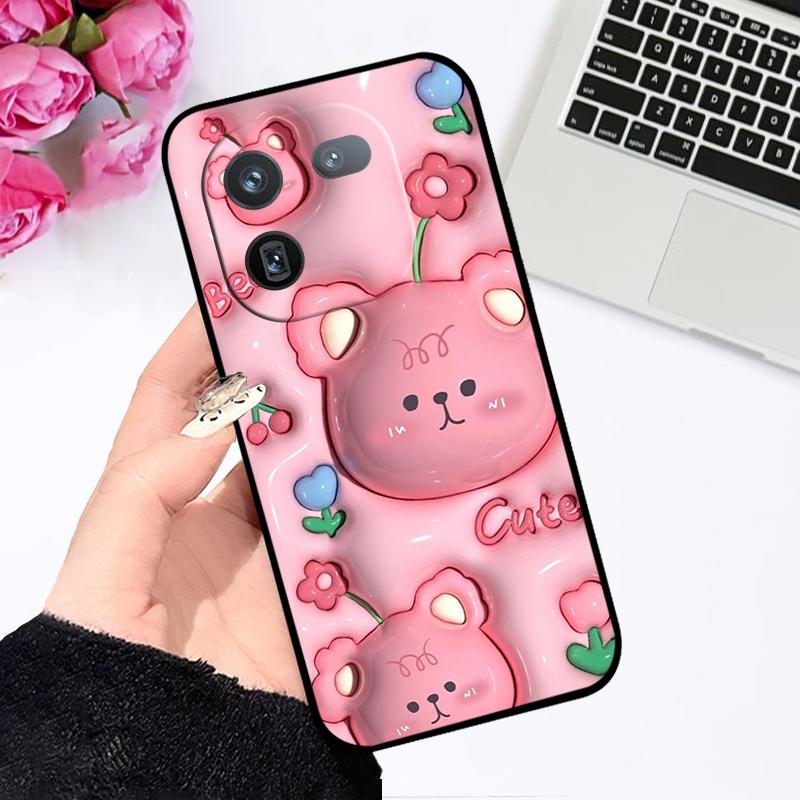 Case For iQOO 12 Pro 5G Cute Cartoon Fashion Shockproof Soft Silicone TPU Phone Bumper Cover For Vivo iQOO 12 Phone Fundas Bags