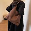 Frosted retro suede women's bags, new large-capacity autumn and winter versatile shoulder bags, casual and fashionable commuter mother and child bags