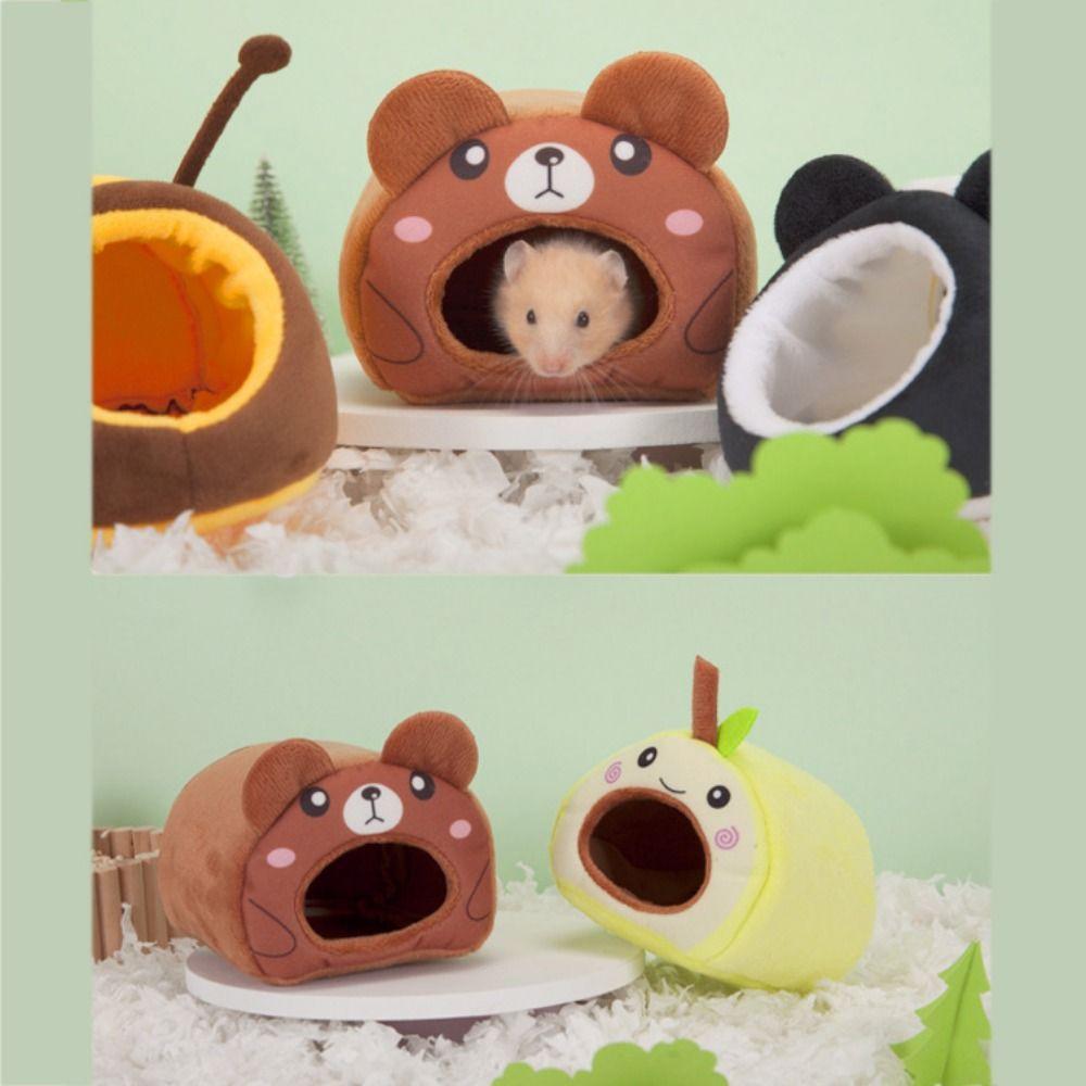 Cartoon Winter Hamster Nest Thickened Rat Sleepping Bed Hamster Cotton House for Winter