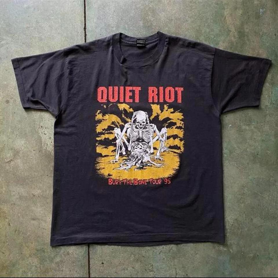 Vintage Quiet Riot Bury The Bone Tour T-Shirt Cotton Tee S-4XL M109 4XL