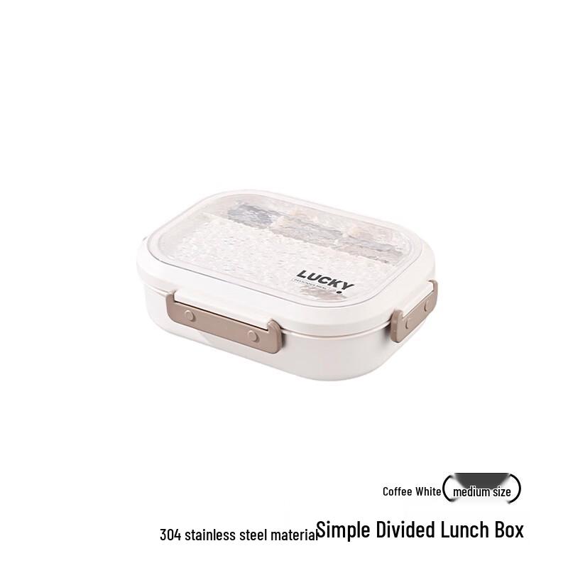 

304 Stainless Steel 4-Compartment Lunch Box with Cutlery 4 Compartments