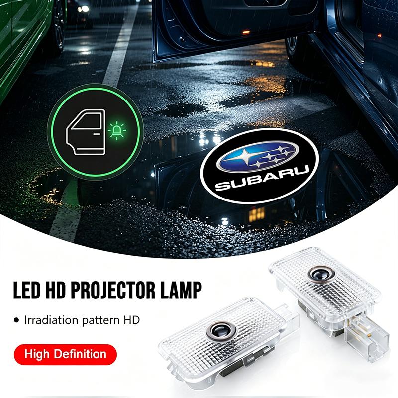 2pcs HD Led Welcome Light Car Door Projector Lamps Car Accessories For Subaru Forester SG5 SH SJ Impreza XV Legacy Outback WRX STI GC8 Tribeca