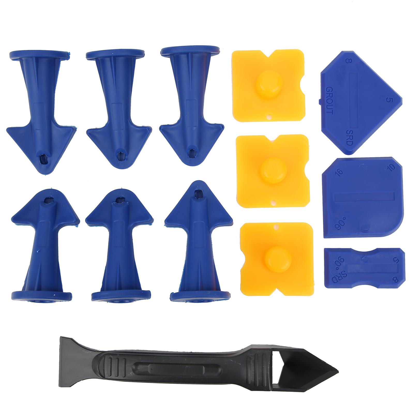 

13Pcs Caulking Finisher Tools Plastic Scraper Spatula Silicone Nozzles Glue Removing Tools