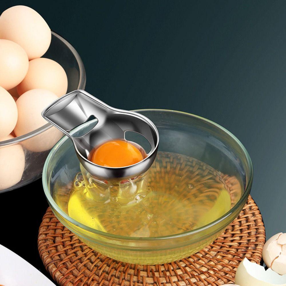 Stainless Steel Egg Yolk Separator Spoon Mirror Polishing Egg White Divider  Kitchen