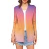 Women's Light Cardigan  Print Long Sleeve V-Neck Shirt With Pocket Top