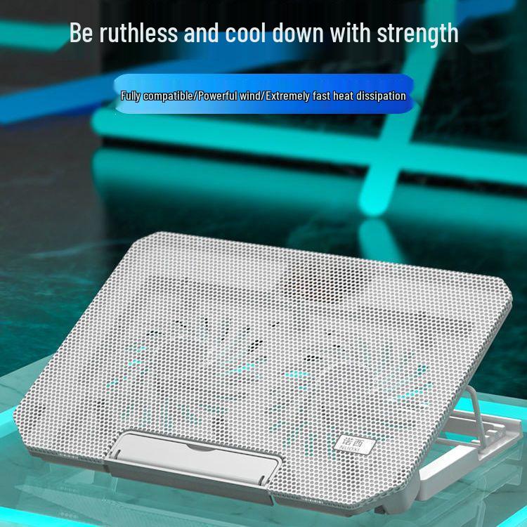15-Inch Silent Laptop Cooling Pad with Adjustable Height & Foldable Stand
