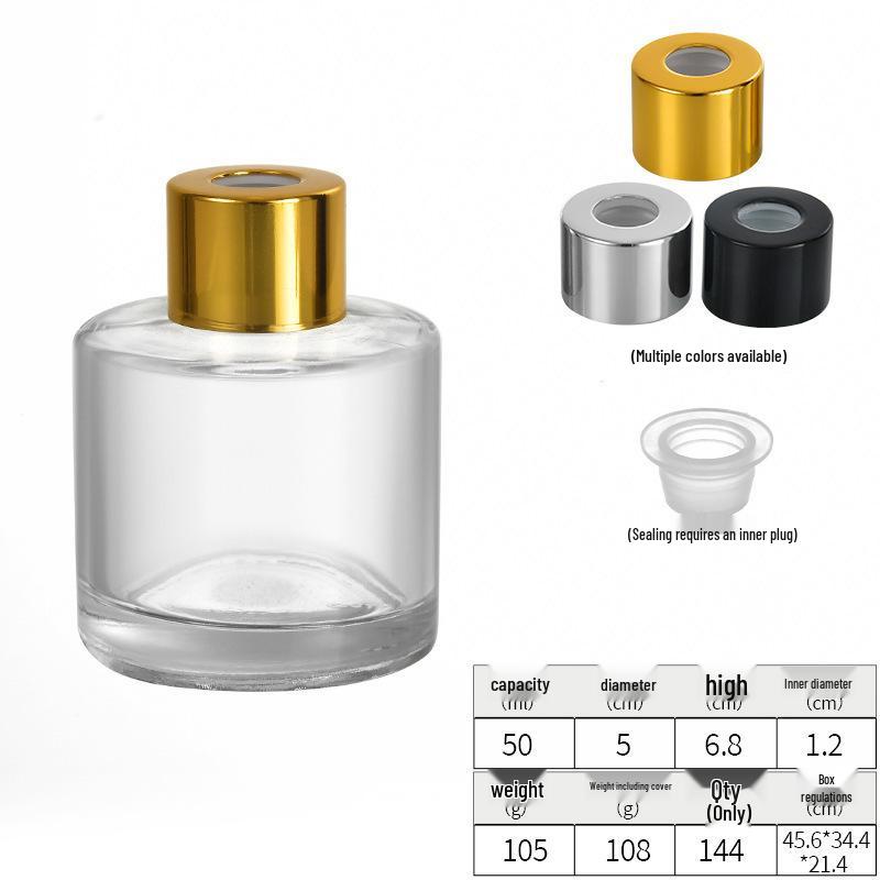 Cylindrical Glass Aromatherapy Bottle: Flameless Rattan Diffuser and Fragrance Ornament.