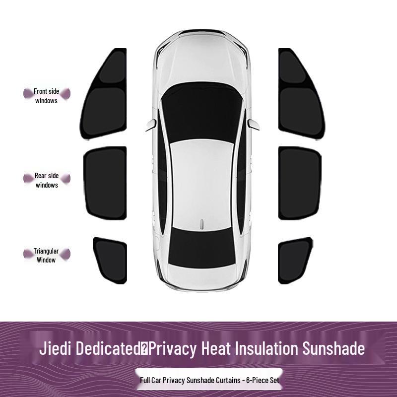Zhijie R7 Opaque Sunshade: Car Window Heat Insulation Privacy Curtain 