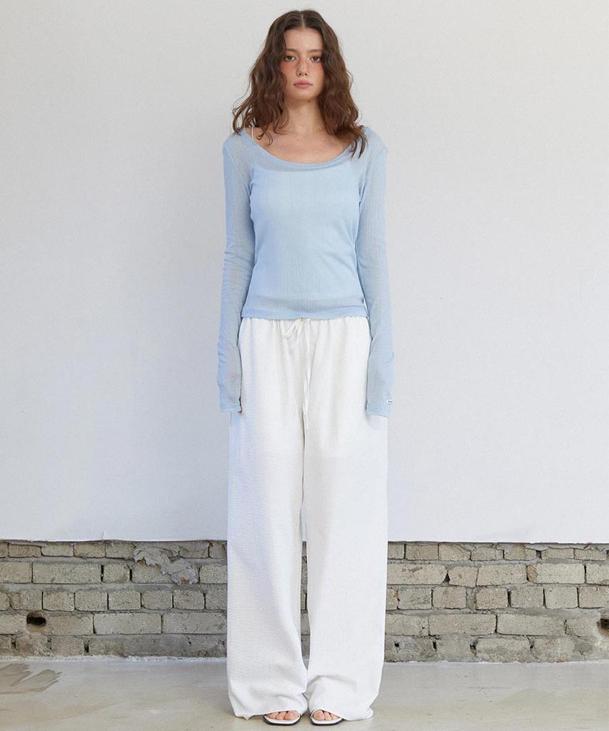 Lense See-Through Layer Long Sleeve Sky Blue