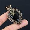Black Onyx Gemstone Handmade Jewelry Pure Copper Wire Wrapped Pendant