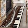 Piano Runner Hallway Rug, Black and White Piano Keyboard Notes Notebook Indoor Rug Non-Slip Washable Carpet, Dining Room Carpets