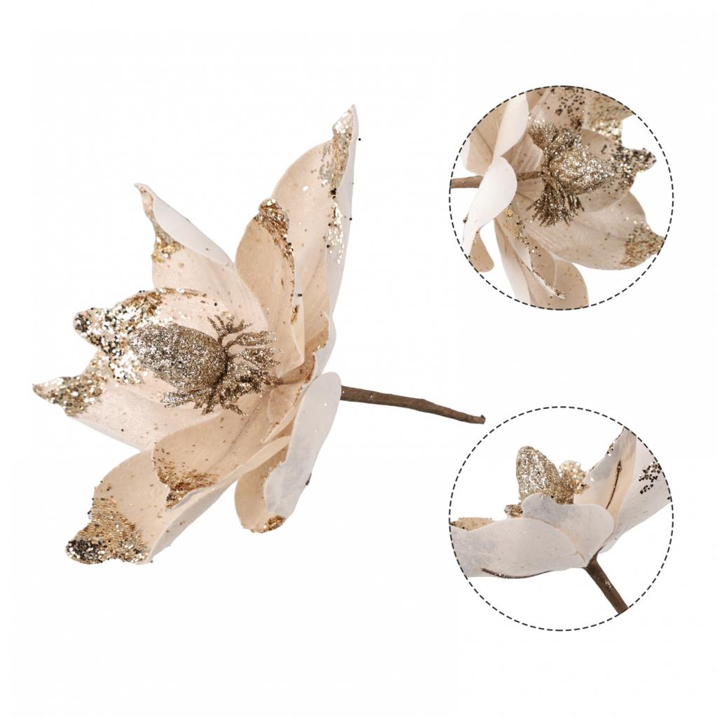 Christmas Poinsettia Glitter Flower Xmas Party Tree Decoration Brighten Up