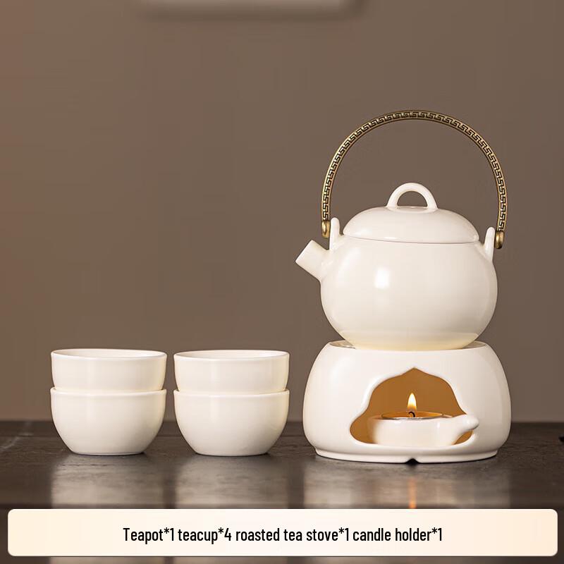 Chaxun White Ceramic Portable Tea Set