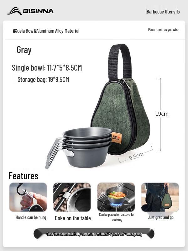 BSWolf Portable Camping Sierra Bowl Set