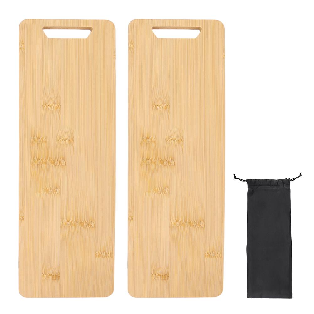 2Pcs Bamboo Tea Tray with Storage Bag Portable Cutting Board Bamboo Chopping Board for Serving Wood Decorative Table Cup Storage