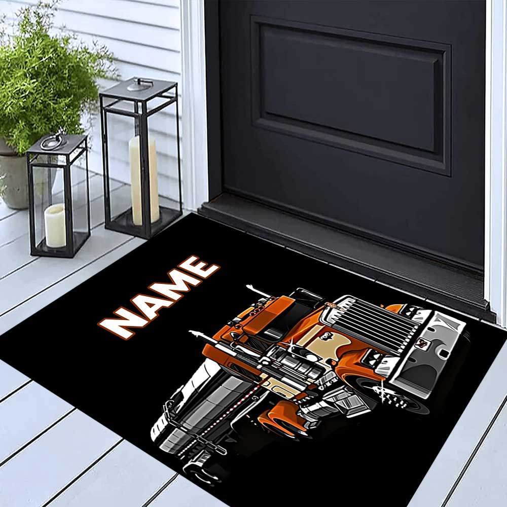 Truck Racing1 Customize your name rug, office chair cushion, home bedroom living room gift.
