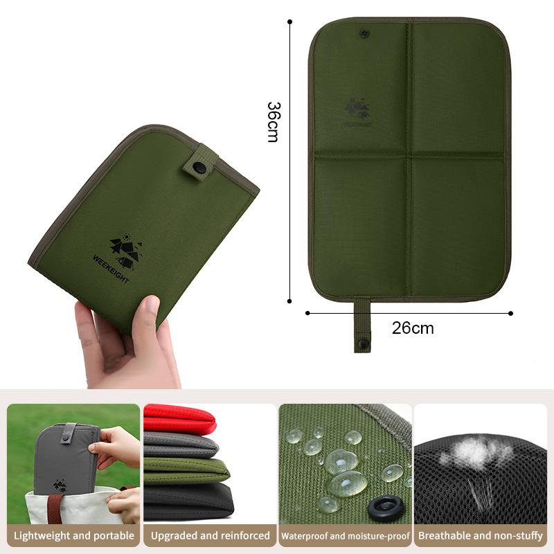Foldable Outdoor Sitting Pad 600D Oxford Cloth Waterproof Beach Cushion Portable Hiking Camping Sitting Pad For Travel 1Pc