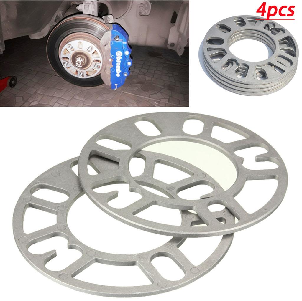 4X Silver Alloy Aluminum Car Auto Wheel Spacers Adaptor Shims Plate 4/5 Stud 5MM