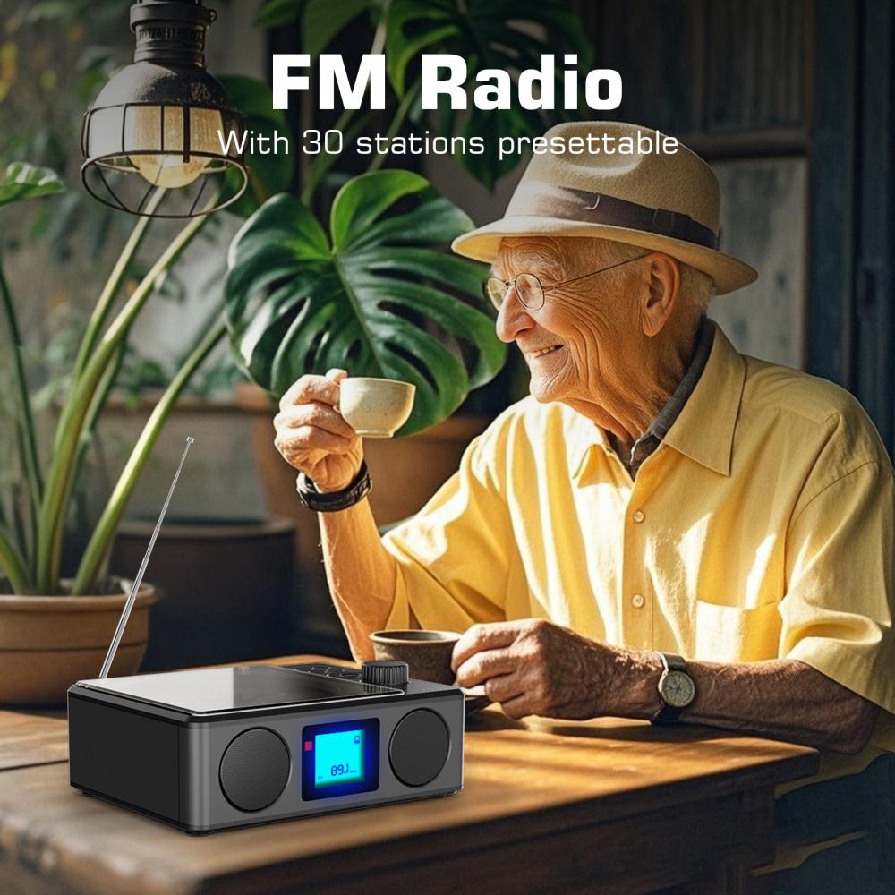 CD Player Portable Bluetooth Desktop CD Players for Home with Speakers Rechargeable Small Retro CD Player with LCD Screen Optical USB